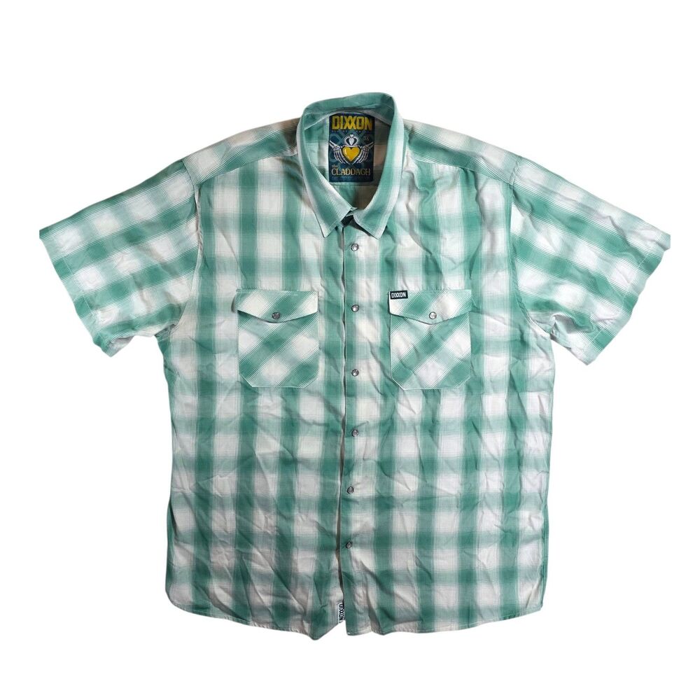Dixxon Flannel Company Shirt Mens Large Short Sleeve The Claddagh Pearl Snap